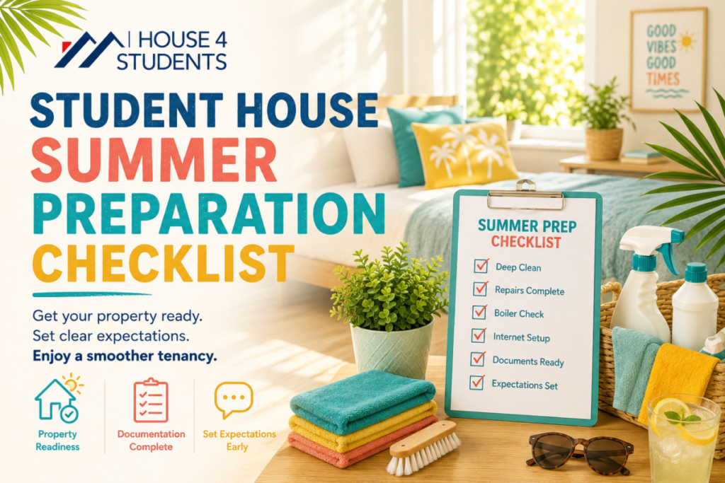 Student House Summer Preparation Checklist for Landlords | House4Students UK